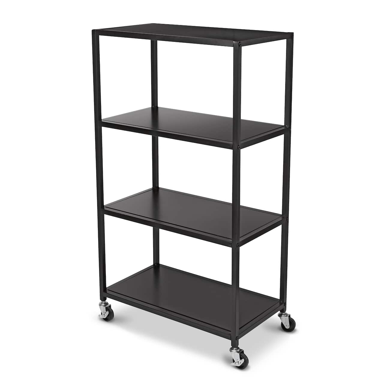 Black Heights 4-Tier Rolling Cart by Simply Tidy®
